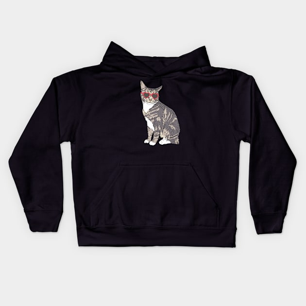 Cat fashion Kids Hoodie by wonggendengtenan